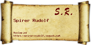 Spirer Rudolf névjegykártya